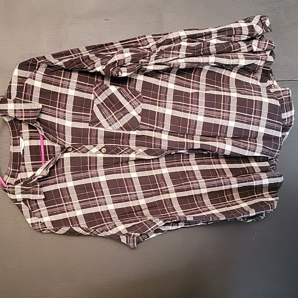 Black, Cream, and Pink Ladies Button Up